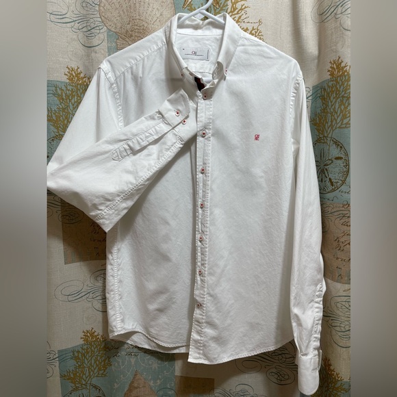 Carolina Herrera CH WomensPoplin White Dress Logo Shirt Oxford Formal Business16 - Picture 1 of 9